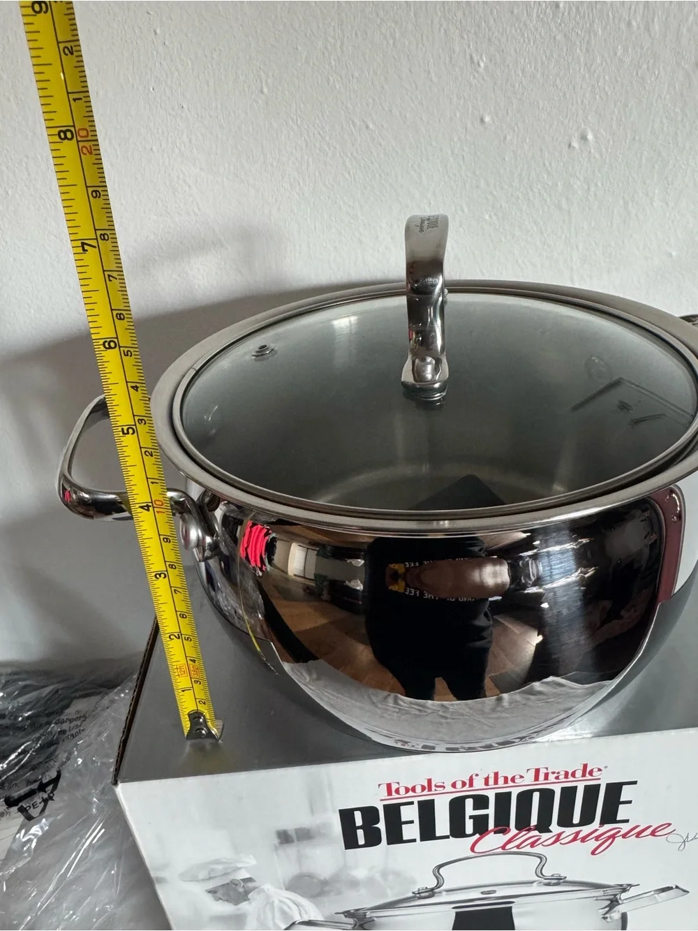 Belgique Classique 3 Qt Soup Pot NEW Stainless Steel Glass Lid